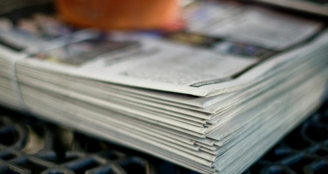 newspaper stack